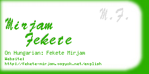 mirjam fekete business card